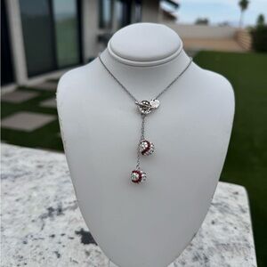 Designer baseball necklace with Swarovski crystals
